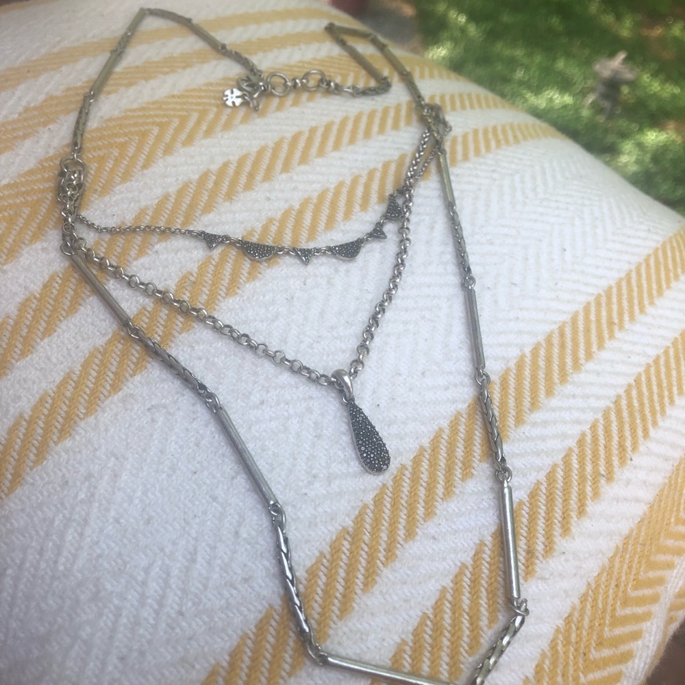 Lucky Brand triple strand silver necklace